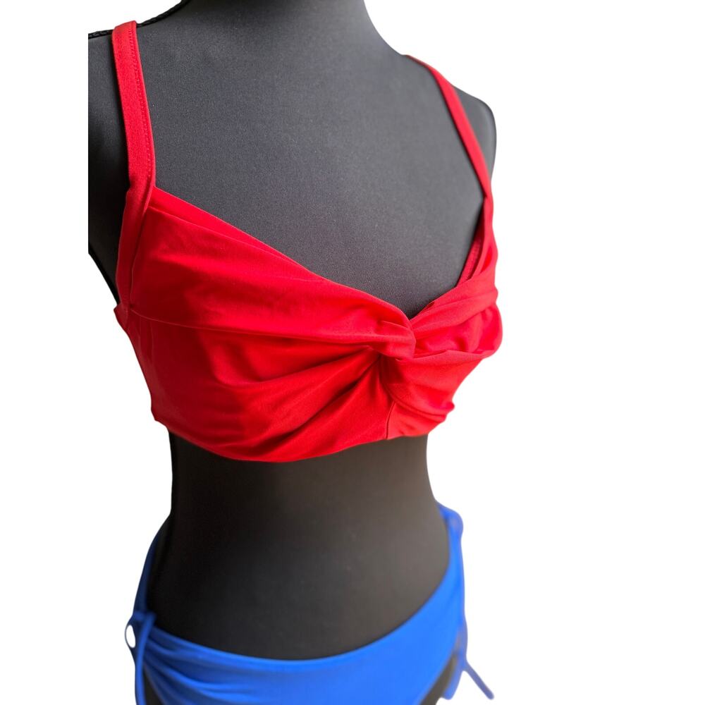 Athleta Twist Front Underwire Bikini Top | 34B/C | Red | Bra-Sized Swim Top